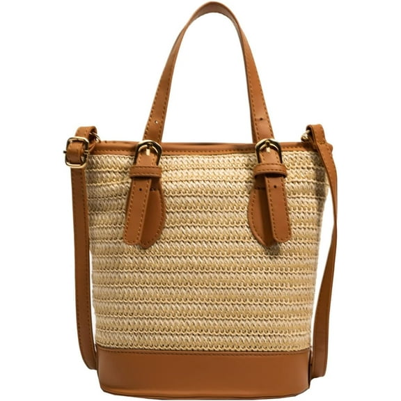 Kukuzhu Straw Hobo Bag for Women Hand Woven Shoulder Crossbody Bag Knit Totes Handbag Bucket Summer Purse Top Handle Bag