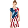 thumbnail image 5 of Edvintorg 5-15Years 4Th Of July Girls Party Dress Toddler Kids Baby Girls Independence Day Fashion Cute Short Sleeve Star Print Dress, 5 of 5