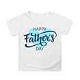 thumbnail image 1 of NINGMENG Hauts et T-Shirts pour Filles, Été, Fête des Pères, Imprimé Lettre, Col Rond, Manches Courtes, Mode Décontractée, Mode Urbaine, Blanc, 8-9 Ans, 1 of 4