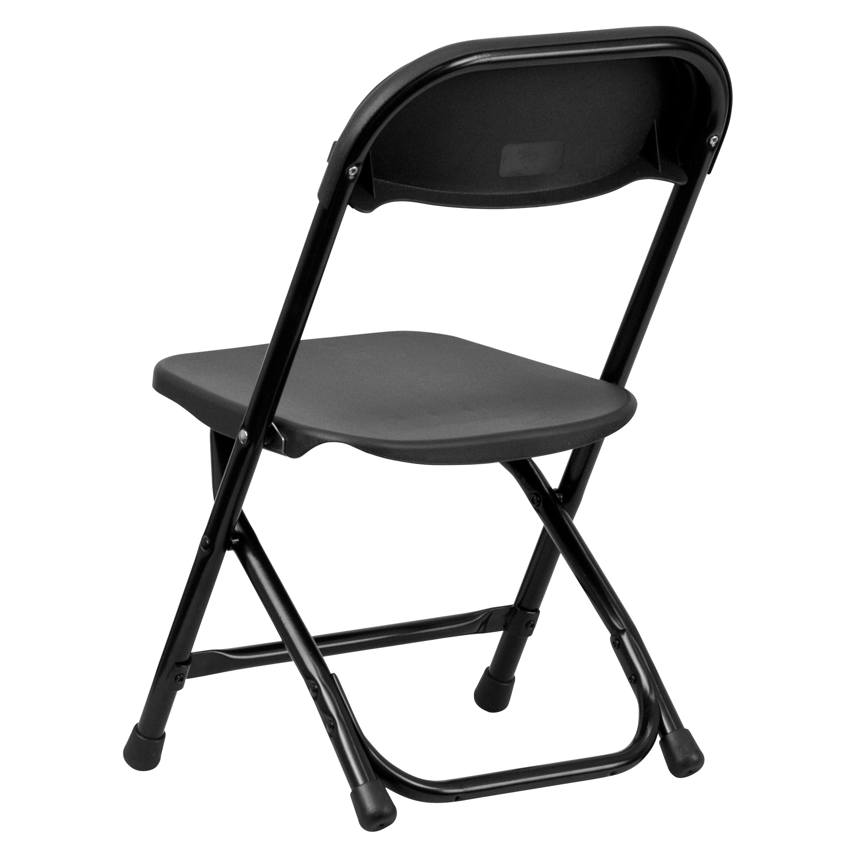 Emma + Oliver 2 Pack Kids Black Plastic Folding Chair