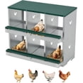 thumbnail image 2 of Royalbelle Green 4 Hole Chicken Nesting Box, Galvanized Steel Laying Box Wall-Mounted, 2 of 7