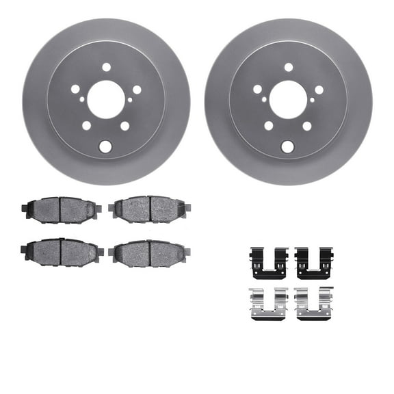 Dynamic Friction Company Rear Geospec Brake Rotors with 5000 Advanced Brake Pads includes Hardware 4512-13068