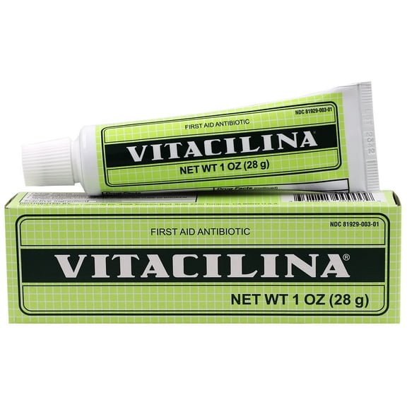 Vitacilina First Aid Antibiotic Ointment for Minor Cuts, Scrapes, and Burns, 1 oz