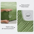 thumbnail image 3 of Flannel Sheets Twin Size Sage Green - Super Soft Fleece Sheets Set Fluffy Extra Plush, 3 Piece(Include Fitted Sheet, Flat Sheet, 1 Pillowcase), 3 of 8