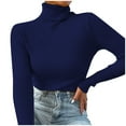 thumbnail image 1 of SNKSDGM Chemisier à Manches Longues pour Femmes Blanc Hauts à Manches Longues pour Femmes Décontracté Chandail à Col Roulé Uni pour Femme Chandail en Tricot T-Shirt m, 1 of 5
