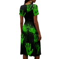 thumbnail image 5 of Womens Halloween Dresses Ghost Pumpkin Short Sleeve Funny Dress V Neck Spooky Causal Dresses, 2XL, 5 of 5