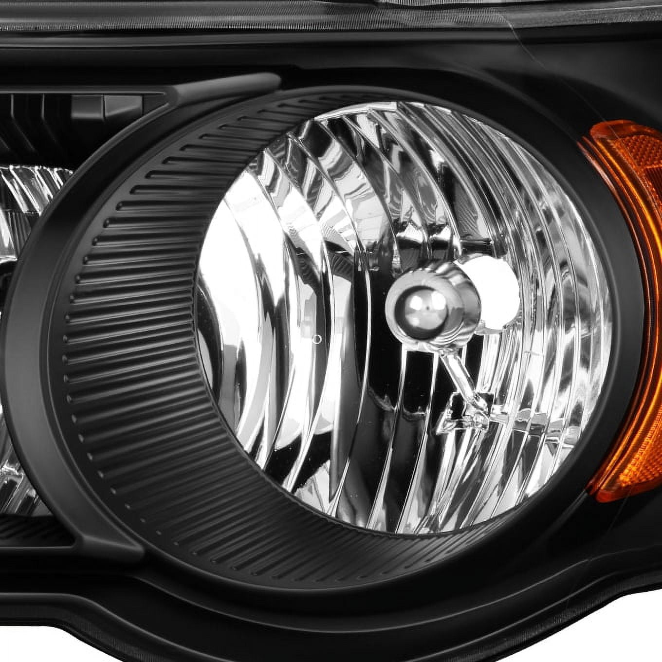 AKKON - For 2007 2008 2009 Chrysler Aspen Matte Black Headlights Headlamps LH Left & RH Right Side Pair Assembly