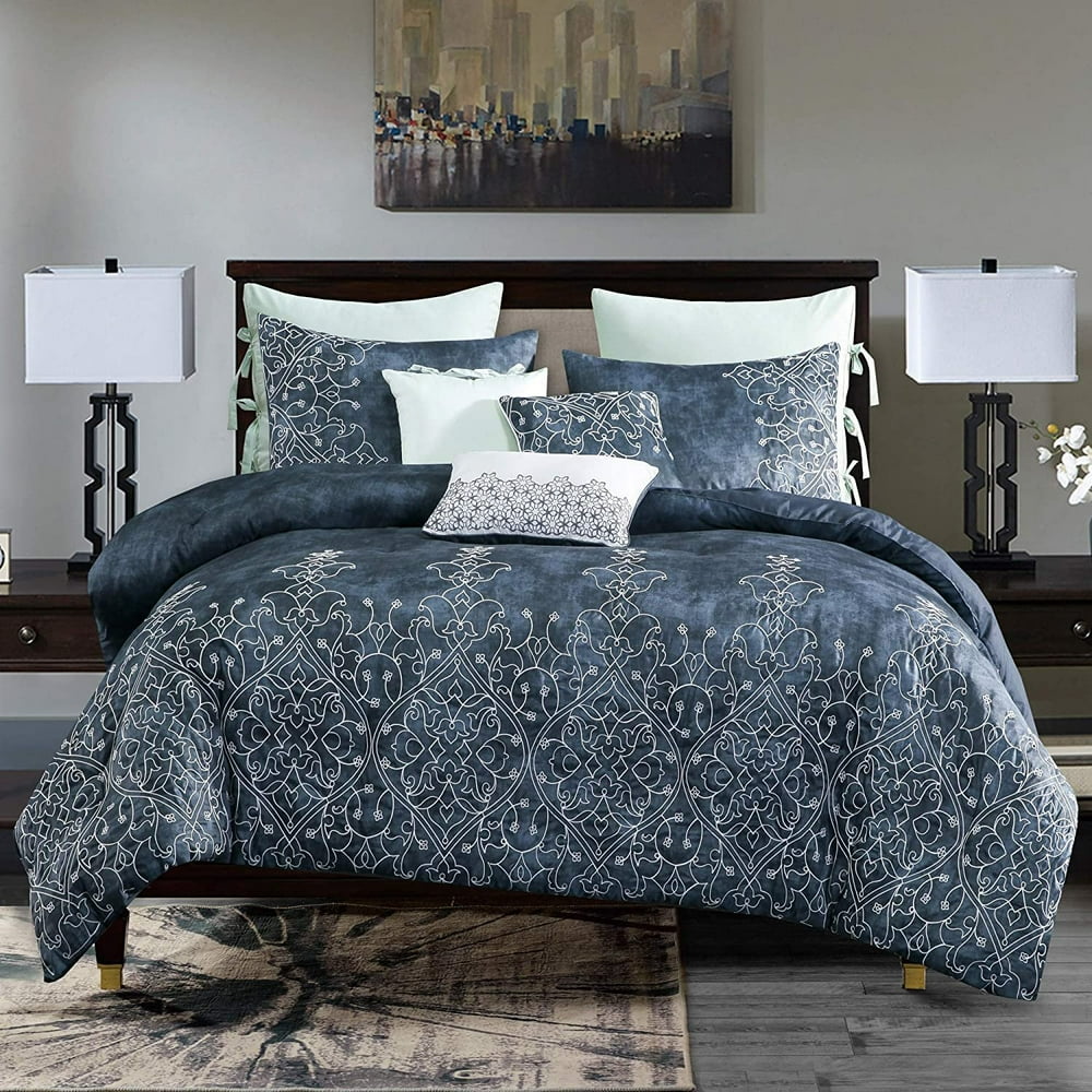 Sapphire Home Luxury 8 Piece Full/Queen Comforter Set with Shams and