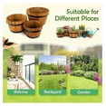 thumbnail image 6 of Set of 3 Wooden Flower Boxes Outdoor, Durable Acacia Wood Barrel Planters for Outdoor Plants with Ergonomic Handles, Drainage Holes, Multiple Sizes Wood Bucket Planter Light Brown, 6 of 6