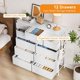 thumbnail image 4 of 12 - cajón moderno hallway y entrada almacenamiento organizer: sturdy metal frame, wood tabletop, y easy - pull handles, 4 of 8