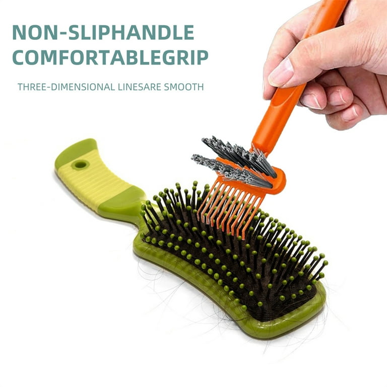 Kitsch Double Sided Hair Brush Cleaner Tool 2-in-1 Comb Cleaner |  Eco-Friendly Hair Brush Rake | Double Edge Hair Remover Brush & Hairbrush  Cleaner