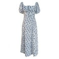 thumbnail image 1 of PENGXIANG Robe Longue Maxi Élégante pour Femmes Robe Bohème Manches Bouffantes Enveloppante Florale Décontractée Vintage Col Carré, 1 of 9