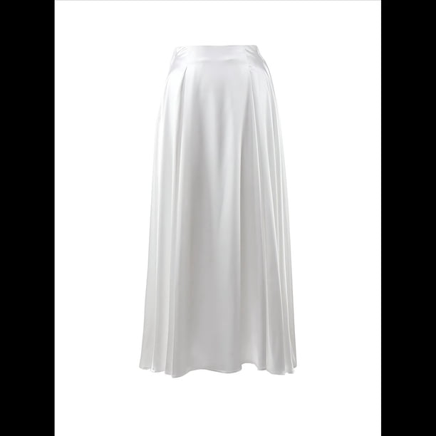 Faldas para Mujer, Cintura Alta, Elegantes, Midi, de Satén M