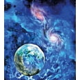 thumbnail image 3 of Constellation Duvet Cover Set, Exo Solar Planet Painting Style Vibrant Universe Space, Decorative 3 Piece Bedding Set with 2 Pillow Shams, Queen Size, Turquoise Blue Pale Pink, by Ambesonne, 3 of 3