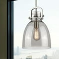 thumbnail image 4 of Innovations Lighting  Newton Bell - 1 Light 10" Stem Hung Pendant Satin Nickel/Plated Smoke, 4 of 5