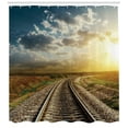 thumbnail image 3 of Ambesonne Train Track Shower Curtain, Railroad Goes Horizon, 69"Wx75"L, Multicolor, 3 of 3
