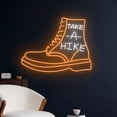 thumbnail image 3 of Handmadetneonsign Camping Hiking Boot Neon Sign, Camper Led Sign, Take A Hike Led Light, 3 of 5
