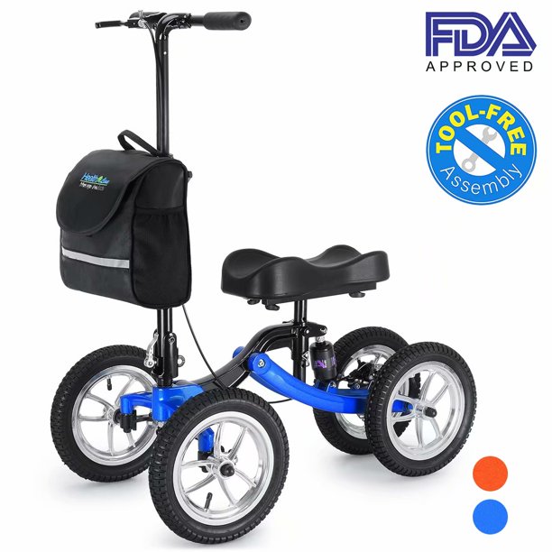 Health Line Steerable Knee Walker All Terrain Aluminum Scooter Knee