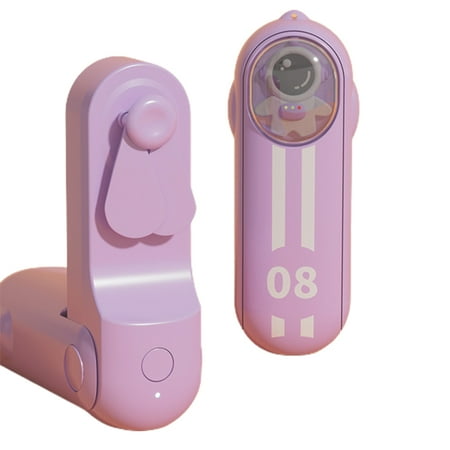 

Handheld Foldable Fan 1500mAh Folding Pocket Desk Cooling Fan for Friends Colleagues Students Gift Astronaut Purple