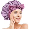thumbnail image 1 of wonima11 Silk Bonnet for Sleeping Women, Adjustable Soft Satin Lined Bonnet with Tie Band, Double Layer Sleep Night Cap, 1 of 1