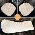 thumbnail image 3 of Funda de cojín para asiento de coche de felpa de invierno de celosía blanca de alta calidad 2023, funda protectora sencilla y universal para cojín trasero, 3 of 5