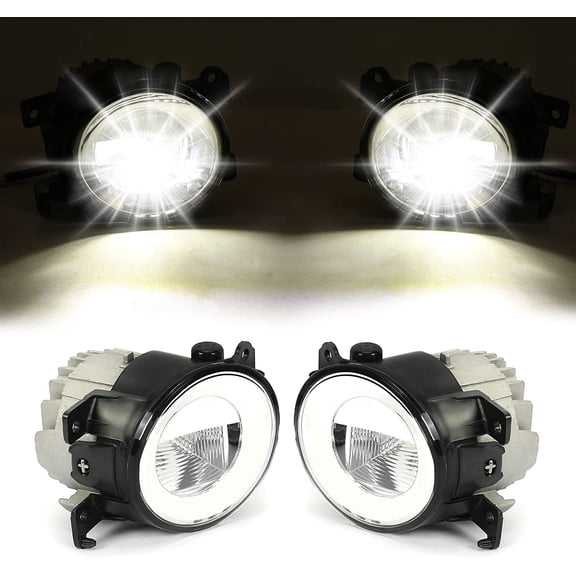 Kojem LED Pair Fog Lights Compatible with 2014-2020 Infiniti Q50 QX50 Q60 QX60 QX80 Bumper Fog Lamp (Driver & Passenger) Replace for IN2593108 IN2592108