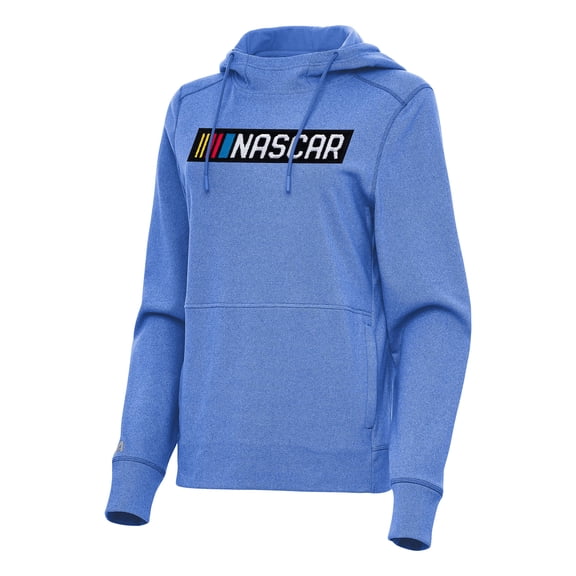 Women's-Antigua Heather Royal NASCAR Justice Pullover Hoodie