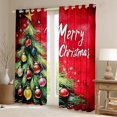 thumbnail image 2 of jejeloiu Colorful Xmas Ball Curtains Pack of 2 (42x84 Each),Merry Christmas Curtains Blackout,Happy New Year Bedroom Curtains For Teens,Luxury Bedroom Decor, 2 of 6