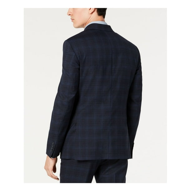 Navy plaid shop blazer