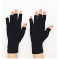 thumbnail image 3 of Half Finger Pressure Relief Gloves - Anti Skid Cycling Sports Fitness Joint Support for Repetitive Tasks Gray Pink Skin Color Options, 3 of 3