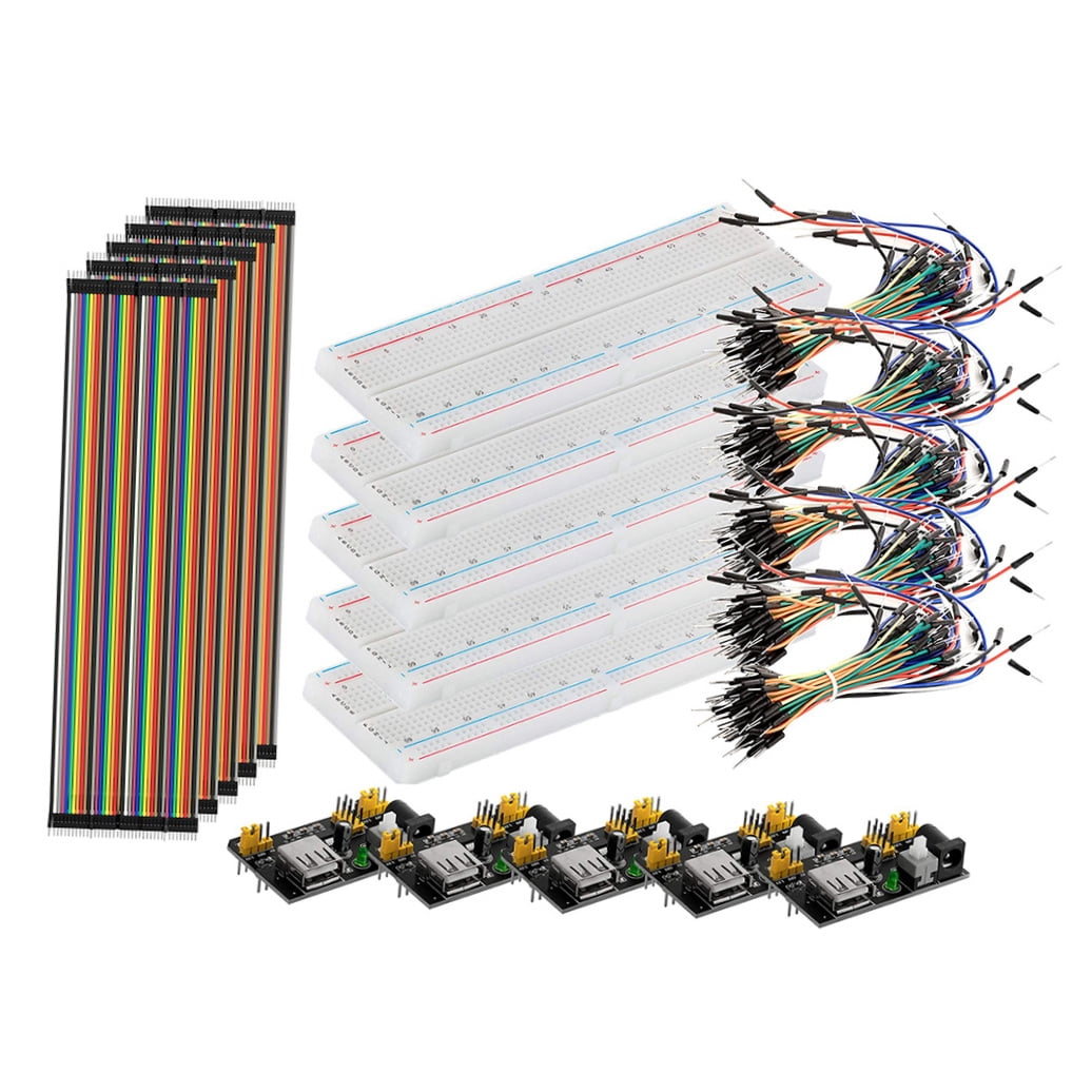 OATIPHO Breadboard Power Supply Module with Jumper Wires and Cables for Circuit Experiments Easy Installation Durable Kit