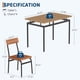 thumbnail image 5 of 5-piece dining mesa set: brown wood kitchen mesa con 4 pu-forrado brown sillas y space-saving metal frame para dining room, 5 of 8