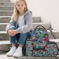 thumbnail image 2 of Jeiento Cool Grey Dinosaur Truck Kids Backpack Set 5 Piece Monster Truck Print 17 Inch Water Resistant Backpack with Lunch Bag Pencil Case for 9-12 Years Old Elementary Cool Kids Bookbag, 2 of 8