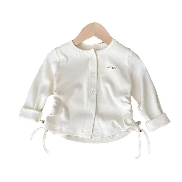 Abrigo ajustado para niños de primavera y verano, chaqueta de un solo pecho de Color sólido para niñas de 1 a 8 años, cárdigan informal con cordón para chico, prendas de vestir