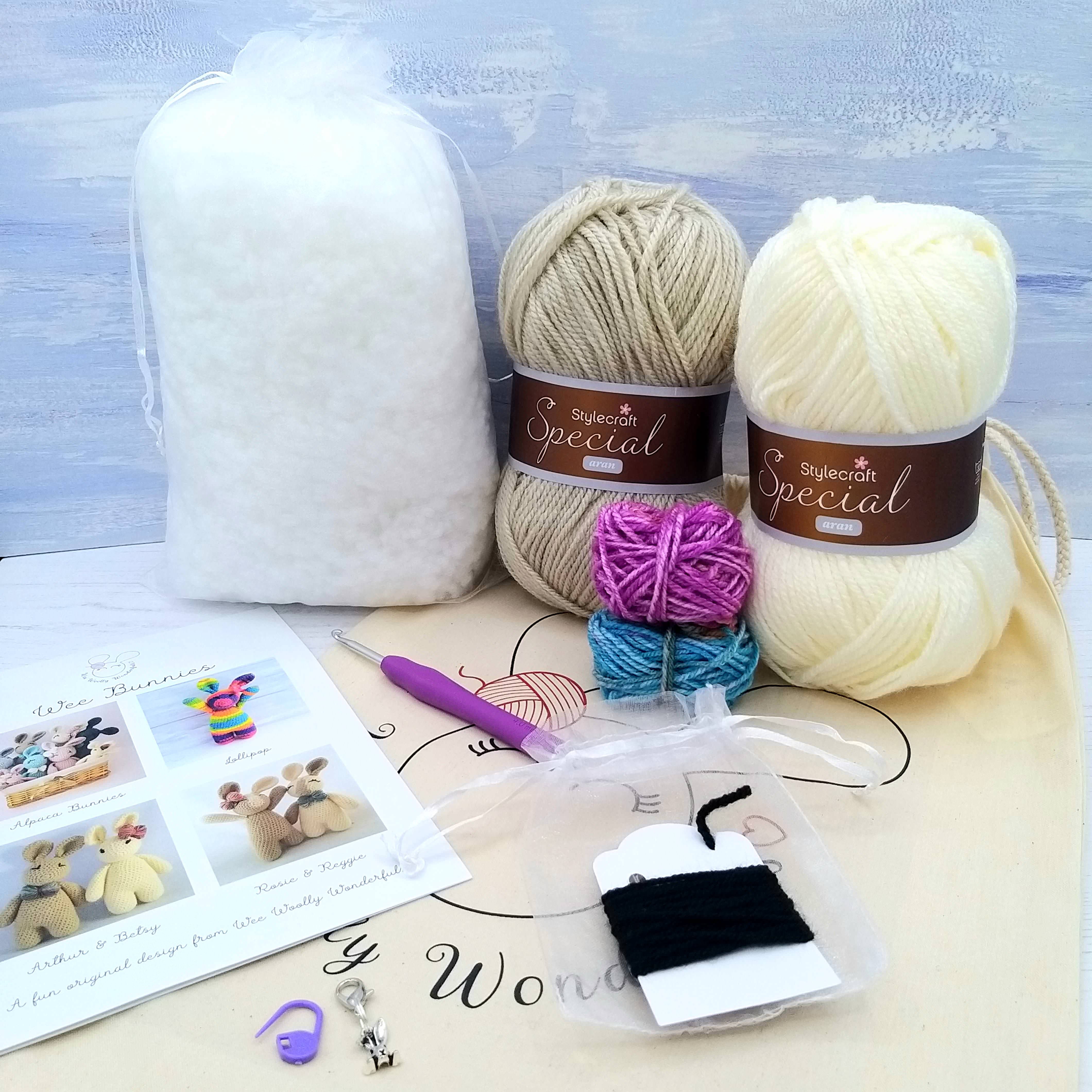 Crochet Beginners Kit Arthur & Betsy Bunny Luxury Complete Beginner Craft Kit