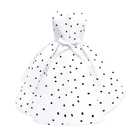 

Hunpta Wedding Girls Pageant Gown Sleeveless Kids Print Party Dot Princess Child Dress Girls Dress&Skirt