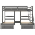 thumbnail image 6 of Euroco Pine Wood Bunk Bed Storage, Full over Twin & Twin, Gray, 6 of 11