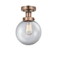 thumbnail image 2 of Innovations Lighting  Beacon - 1 Light 8" Semi-Flush Mount Clear/Antique Copper, 2 of 5