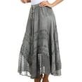 thumbnail image 4 of Sakkas Ivy Maiden Boho Skirt - Grey - Plus Size, 4 of 5