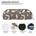 thumbnail image 5 of Leather Semi-Circular Storage Bag 7.5×2.6×1.4in Single Pocket Design Semi-Circular Shape Can Be Used As A Storage Pen Makeup Bag Leopard Skin Print Style Orangered_3, 5 of 7