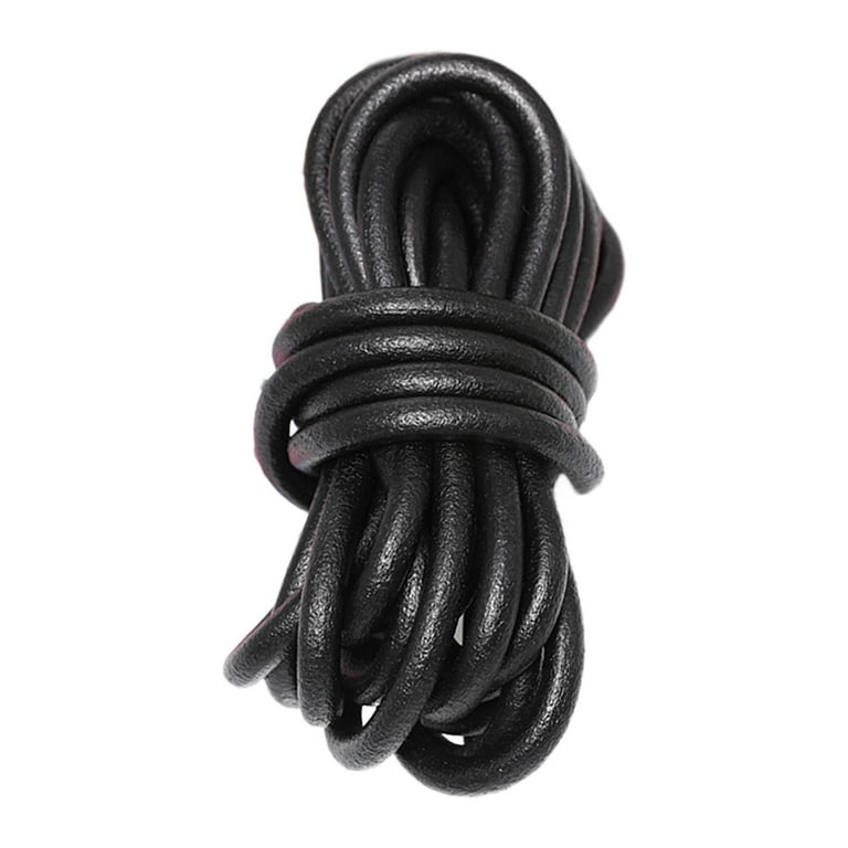 2 Meters/Lot 4mm Round Black Braided Leather Cords Ropes Strands