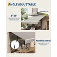 thumbnail image 4 of TROPOW Retractable Awning, Manual Awnings for Patio, Sun Shade Patio Awning with Crank Handle, Aluminum Frame, 280 g Polyester Fabric, for Deck, Balcony, Yard, 4 of 7