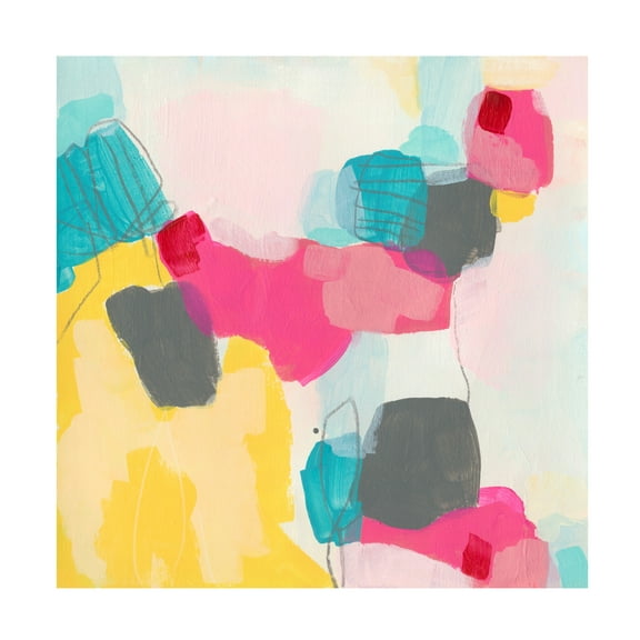 Canvas Wall Art - June Erica Vess 'Linear Reaction I' Wall Art for Living Room, Bedroom, or Office Décor by Trademark Fine Art - 14 x 14 Inches