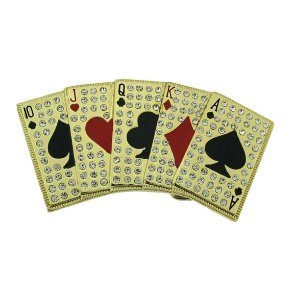 Flush Cards Las Vegas Casino Atlantic City Belt Buckle Bling Metal Fashion Halloween Costume New Style