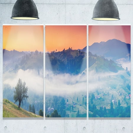 Design Art Fantastic Blue Mountains Panorama Landscape Glossy Metal Wall Art 36wx28h 36 In Wide X 28 In High 3 Panels Walmart Com Walmart Com