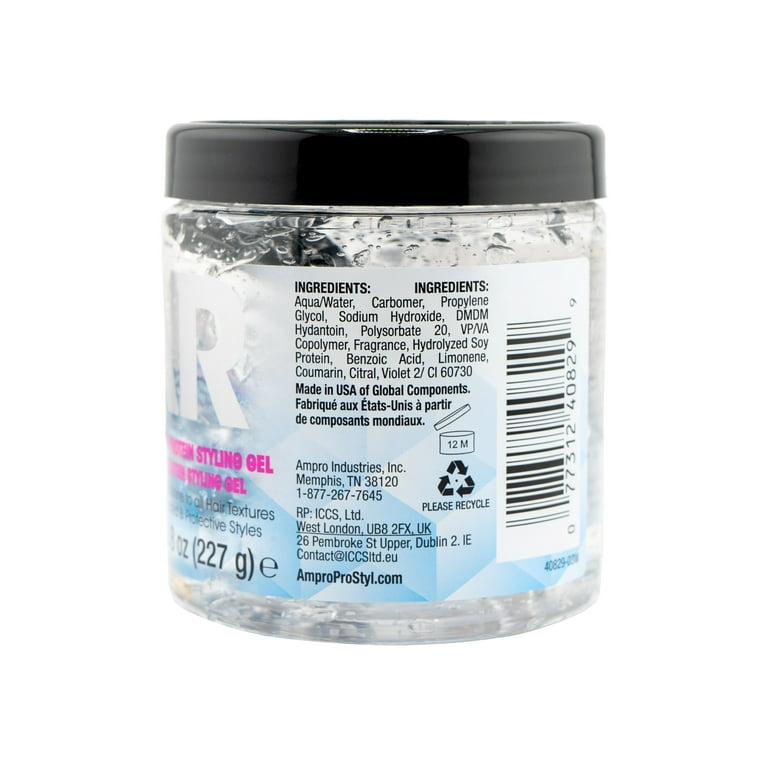 Ampro Clear Ice® Ultra Hold Protein Unisex Styling Gel for