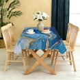 thumbnail image 5 of Rectangular Tablecloth 60x84 Inch – Waterproof Polyester Printed Table Cover, Wrinkle Resistant, Washable for Kitchen & Dining, Marble Liquid Print, 5 of 6