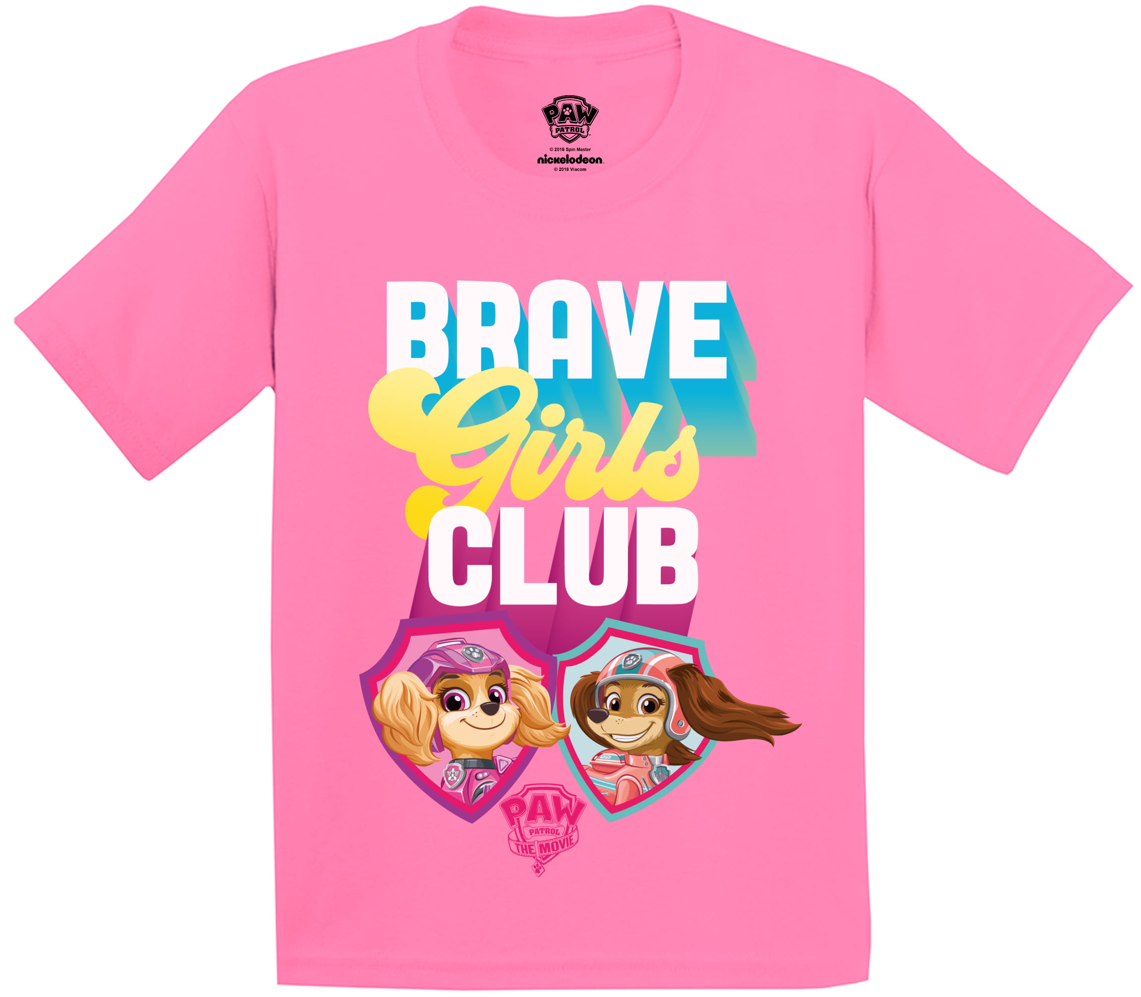 Paw Patrol Pink T-Shirt With Skye Chase Marshall Character New With Tag Nick Jr 