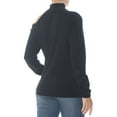 thumbnail image 2 of INC $69 Womens New 1248 Black One Shoulder Mock Turtleneck  Sweater L B+B, 2 of 2