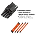 thumbnail image 4 of Cateissary Cable de alimentación de extensión Conectores con funda Nylon Conveniente Útil Juego de cables resistentes al desgaste Kit de Cables de computadora Naranja, 4 of 6